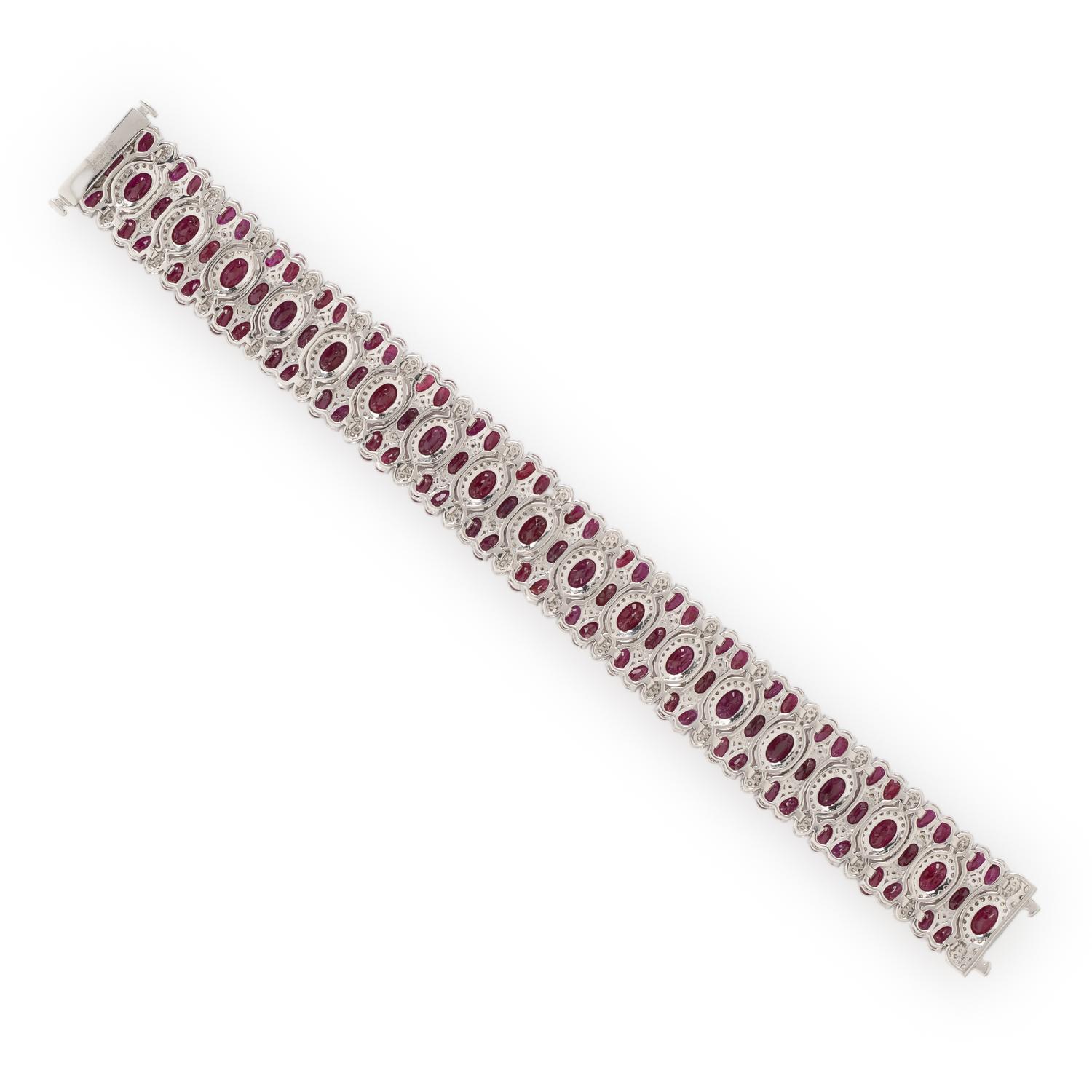 BURMESE RUBY AND DIAMOND BRACELET