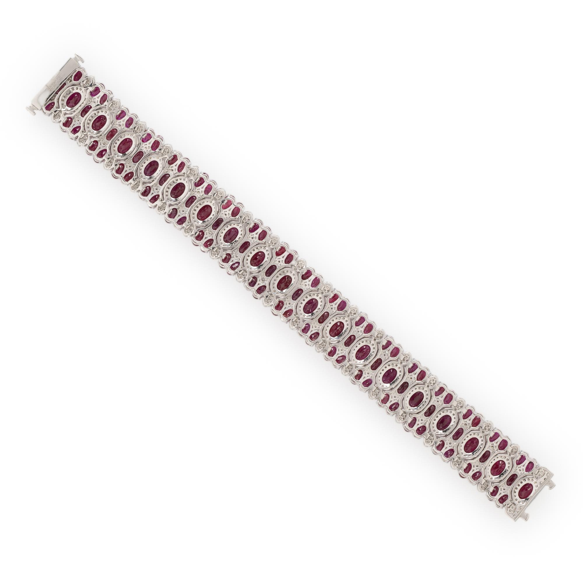 BURMESE RUBY AND DIAMOND BRACELET