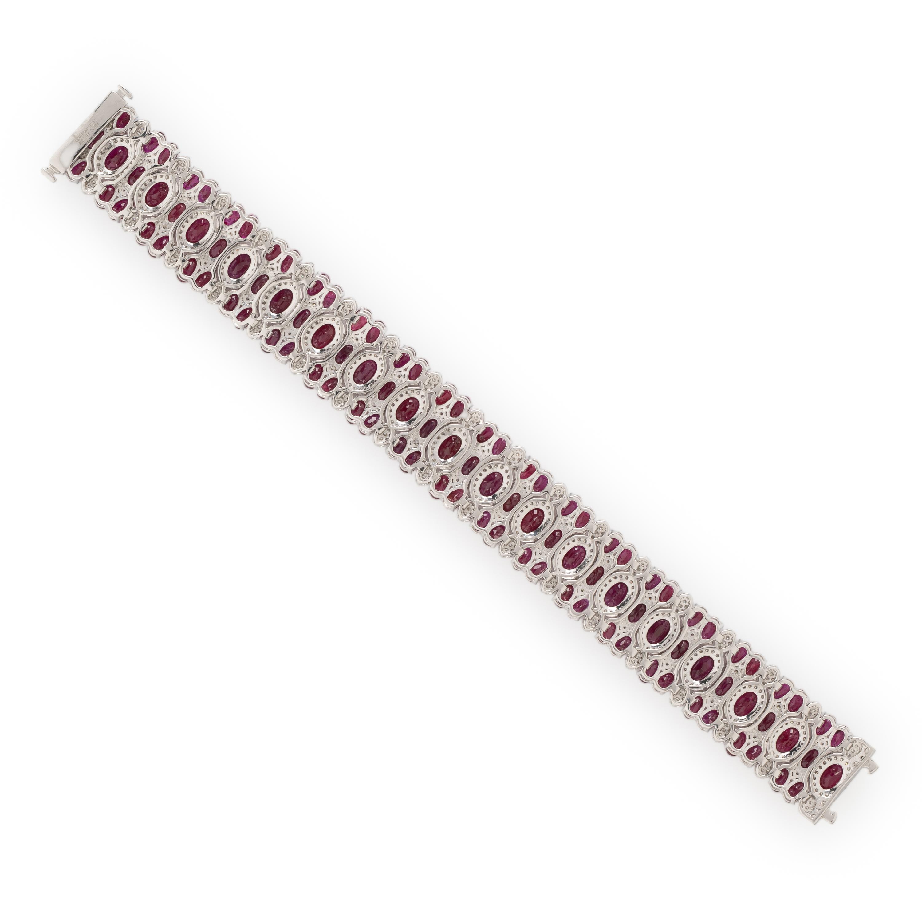 BURMESE RUBY AND DIAMOND BRACELET