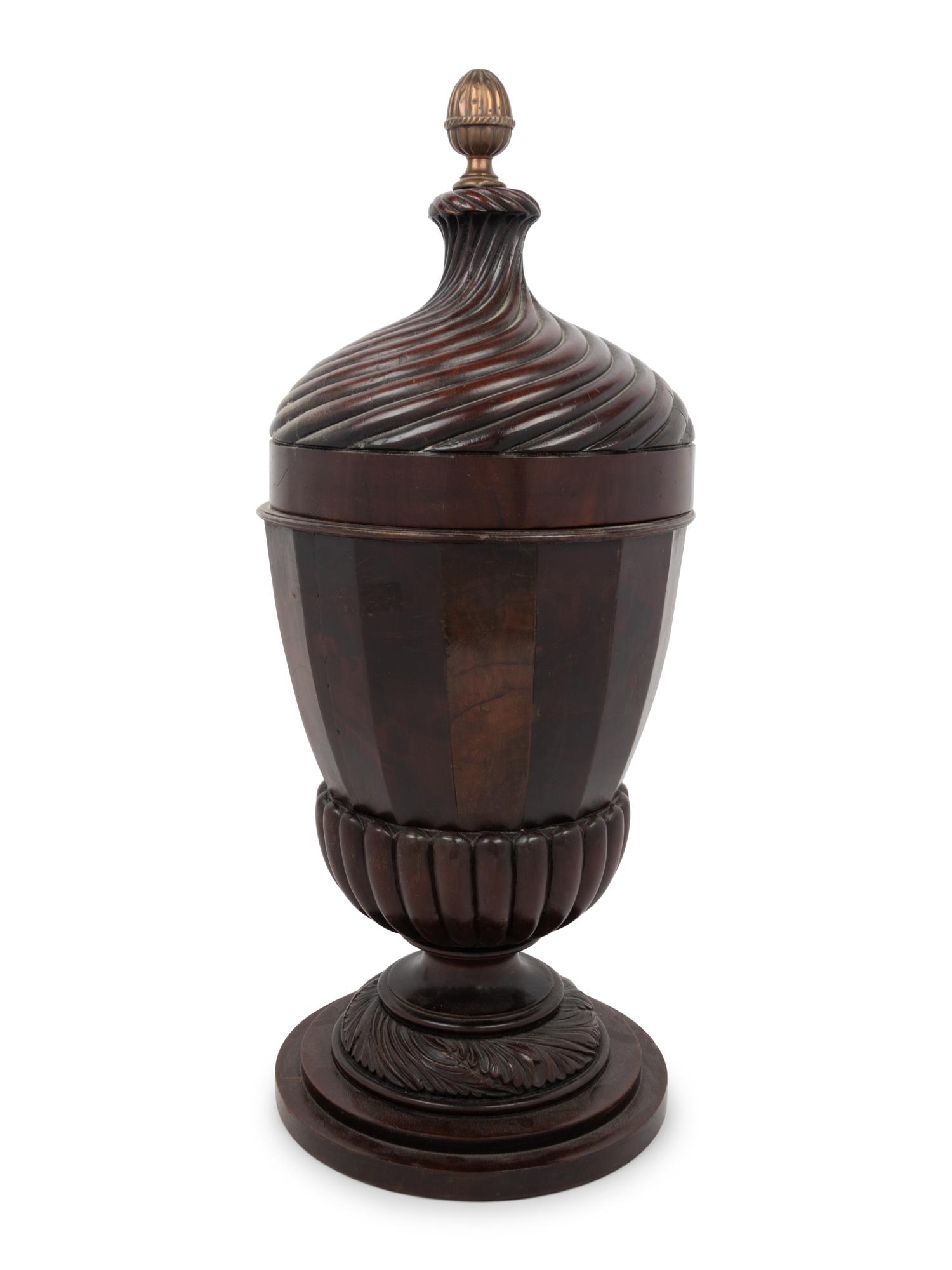 An English Mahogany Cutlery Urn