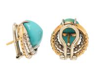 TURQUOISE AND DIAMOND EARRINGS