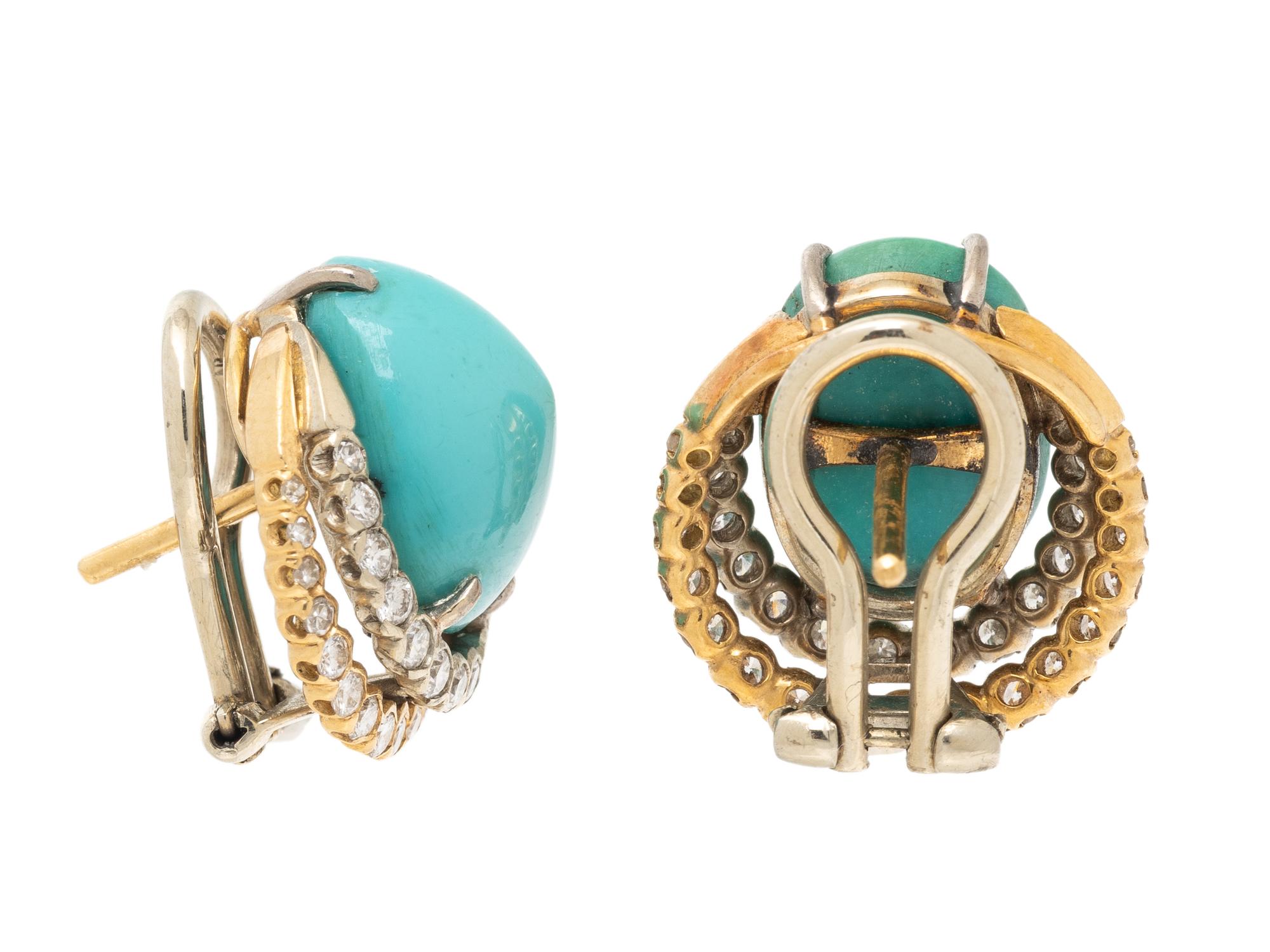 TURQUOISE AND DIAMOND EARRINGS