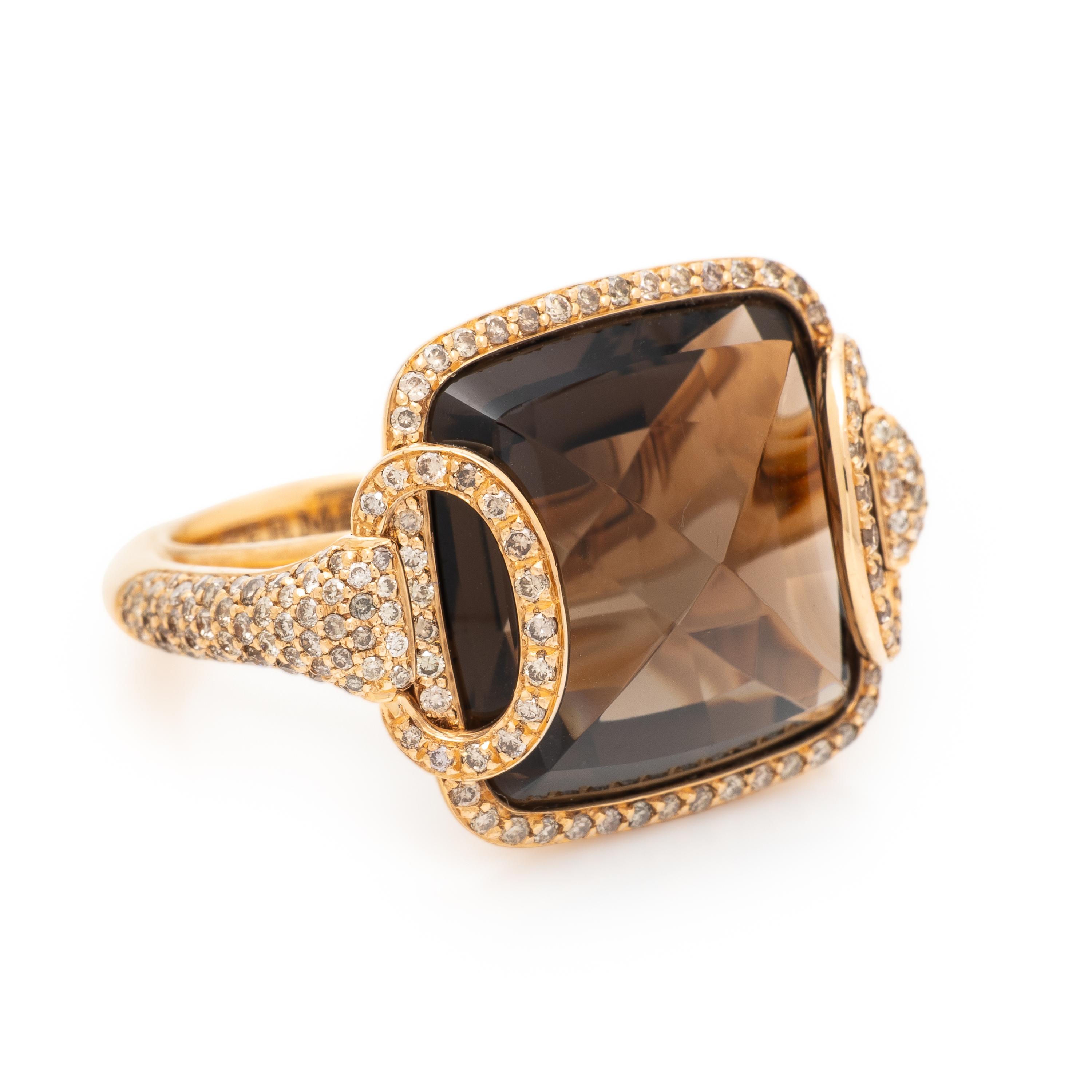 Hermès, Smoky Quartz and Diamond Ring