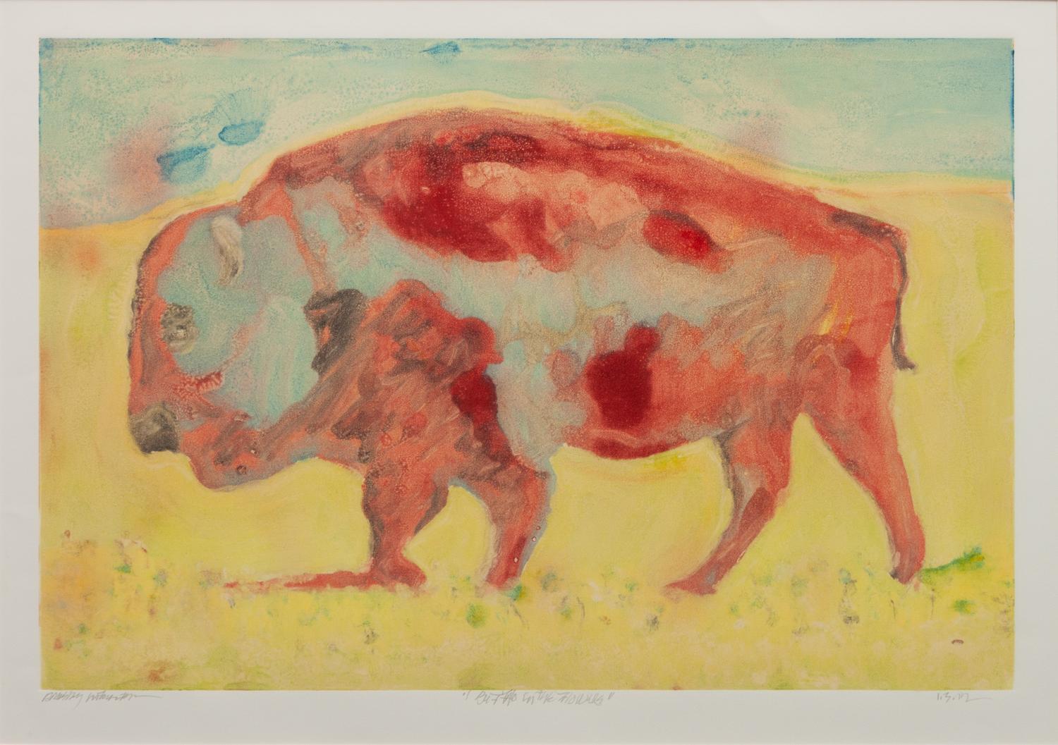 Two Works: Buffalo in the Flowers, 2012; Taking a Stroll , 2012