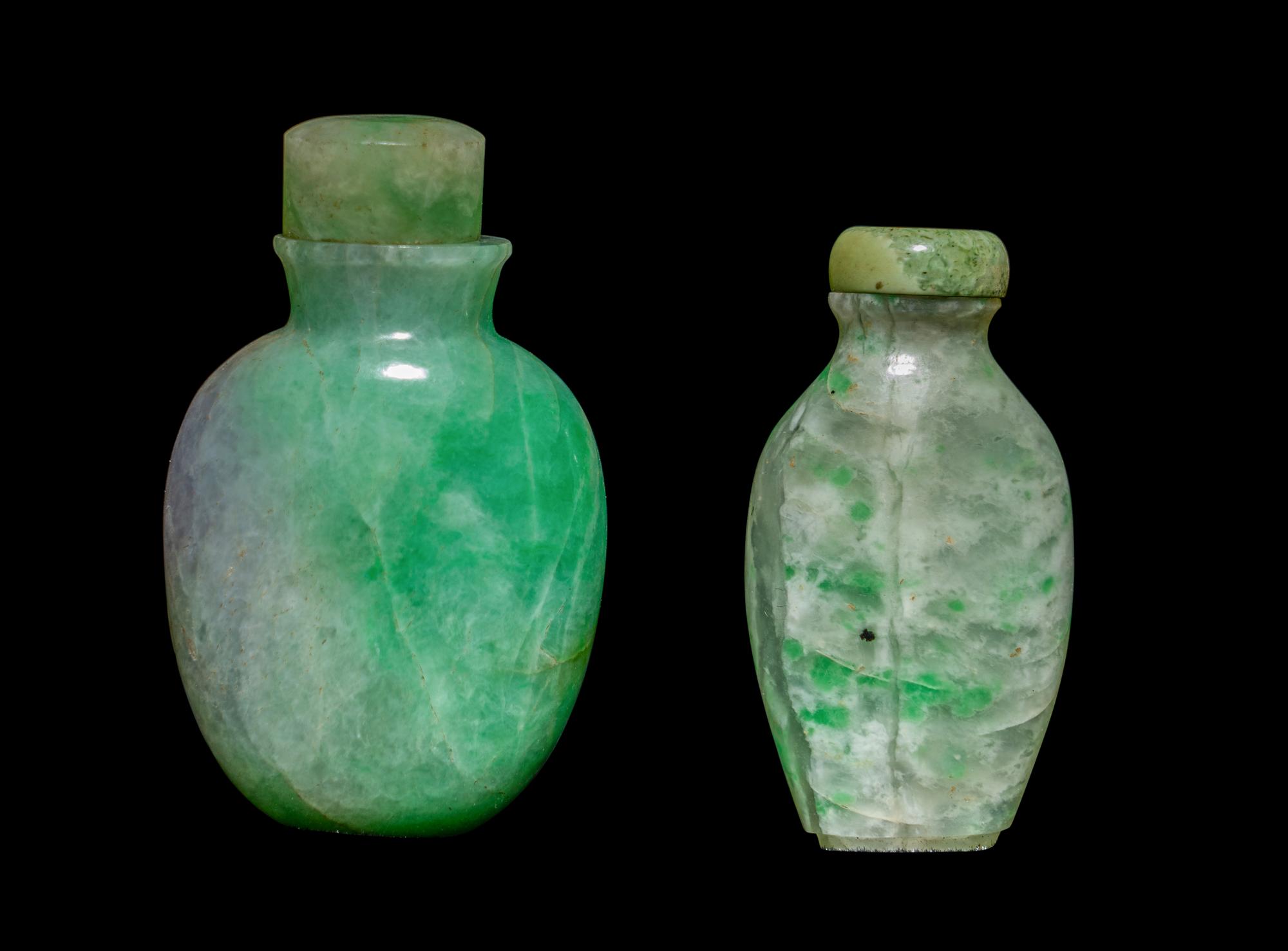 Two Chinese Hardstone Snuff Bottles