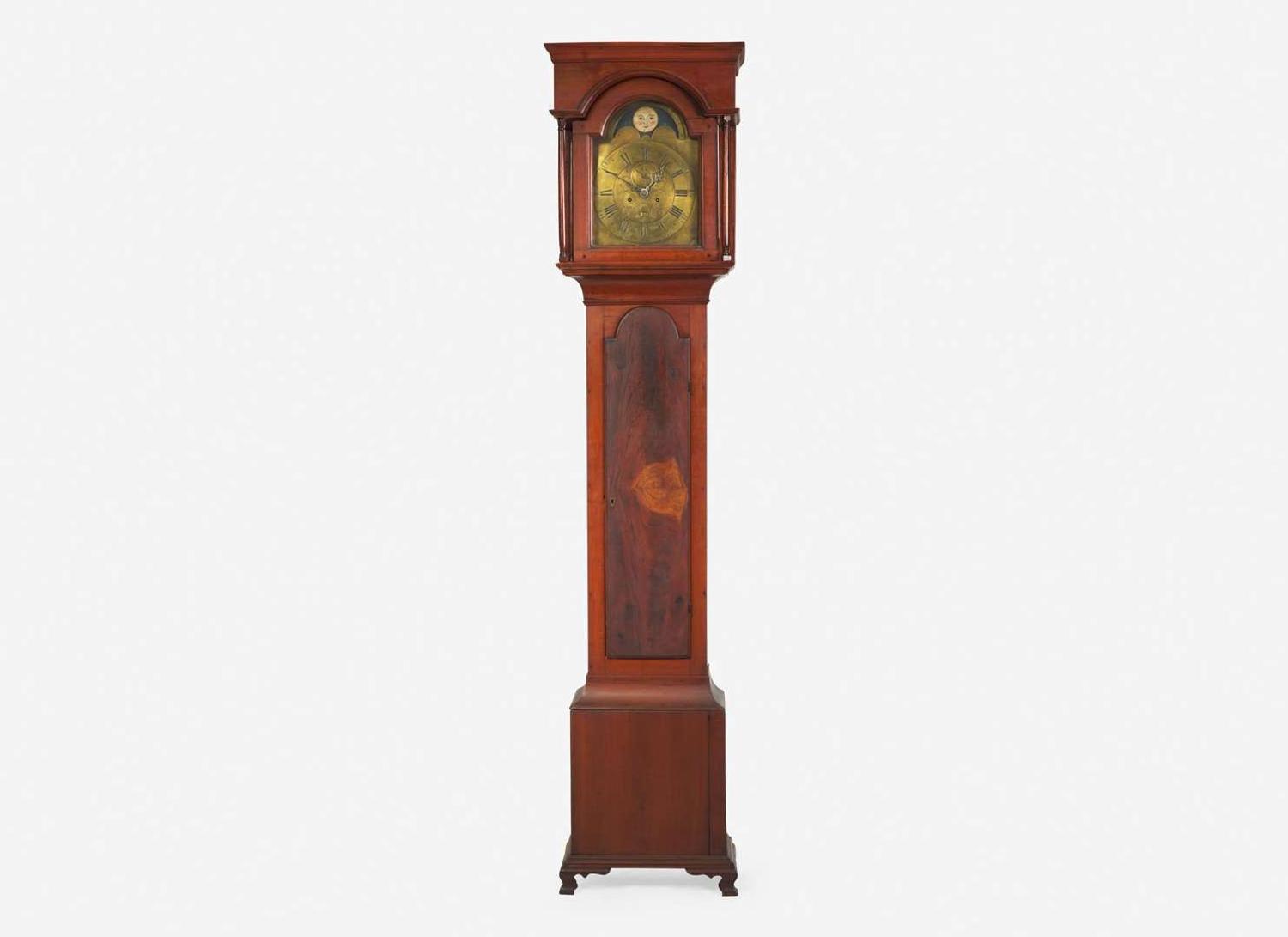 A Chippendale cherry tall case clock, works by John Fisher (German-American, 1736-1808), York Town, PA, late 18th century