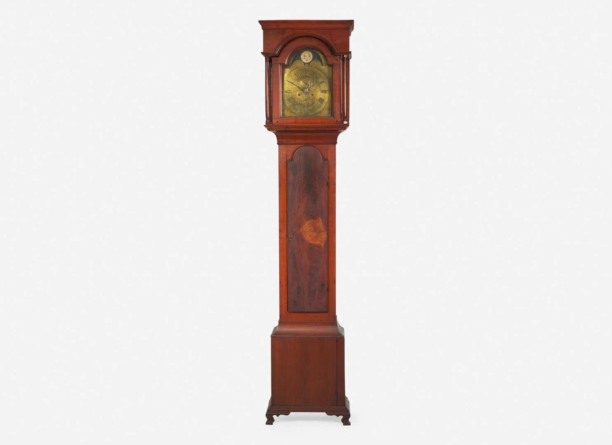 A Chippendale cherry tall case clock, works by John Fisher (German-American, 1736-1808), York Town, PA, late 18th century