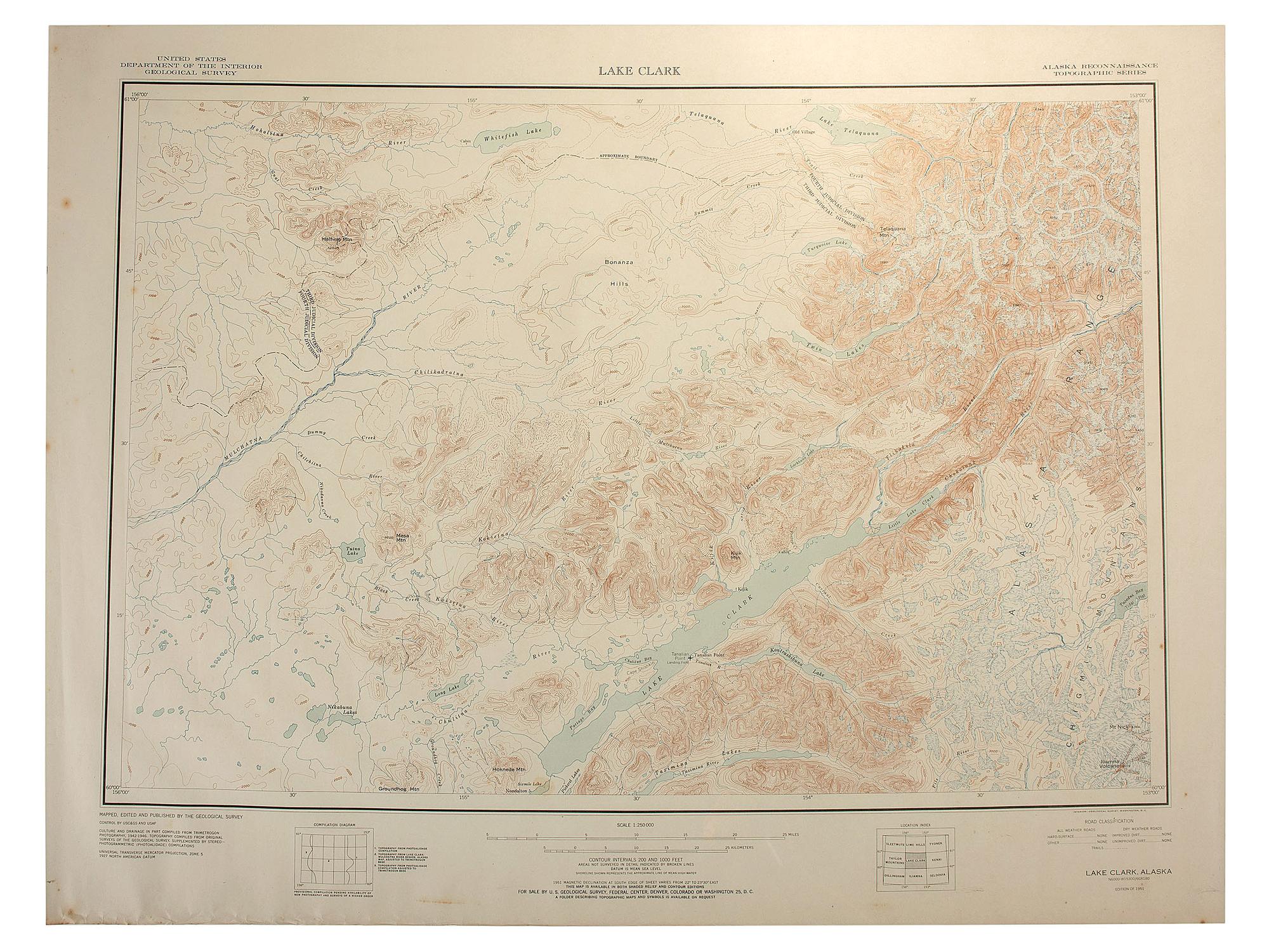 [MAPS]. A group of 11 US Geological survey maps of Alaska.