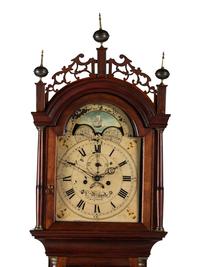 A Federal Inlaid Mahogany Tall Case Clock With Works by Frederick Wingate, Augusta, Maine