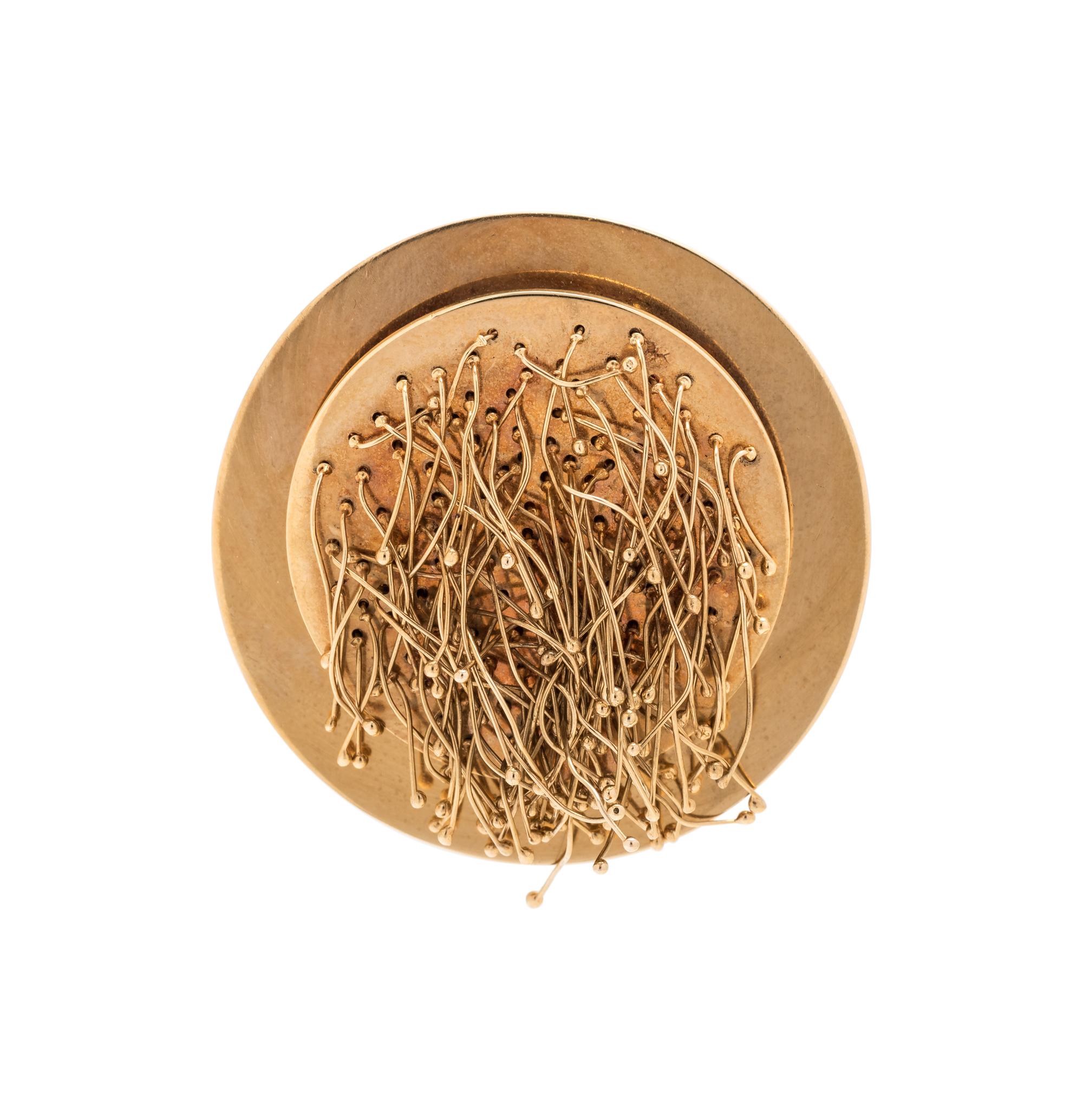 POL BURY, YELLOW GOLD BROOCH