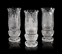 Three Thomas Cooke for Waterford Cut Glass Vases