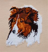 Three Works of Art depicting Shetland Sheepdogs Largest: 17 x 12 inches.
