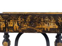A Chinese Export Black and Gilt Lacquer Games Table — 19TH CENTURY