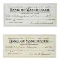 ROOSEVELT, Franklin D. (1882-1945). A group of 8 items, highlighted by 2 signed checks.