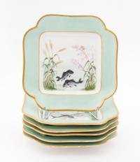 A Set of Six Limoges Porcelain Plates Width 8 inches. — HAVILAND & CO.