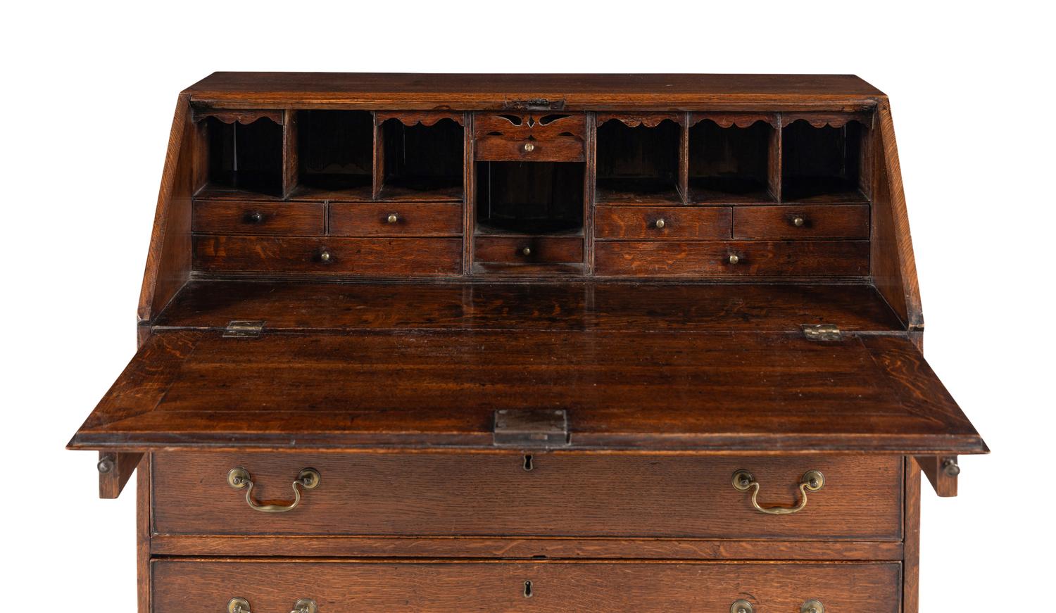 A George III Mahogany Slant-Front Bureau
