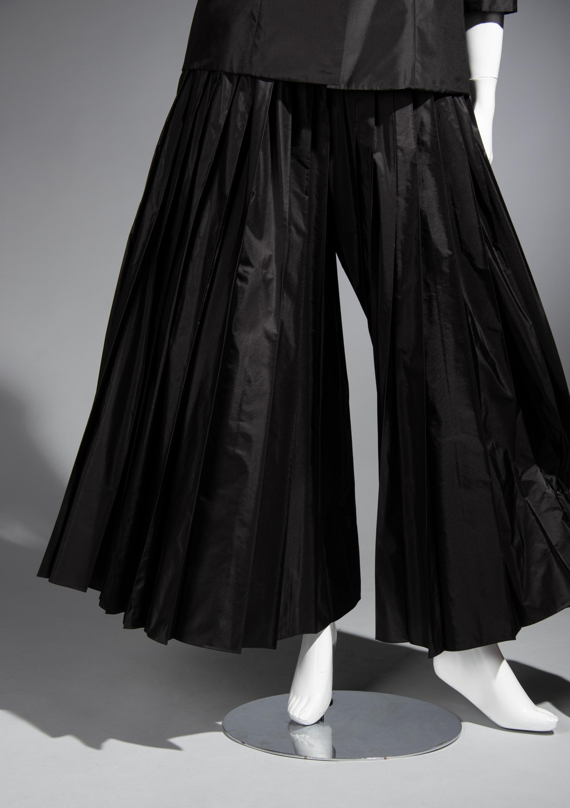 Christian Dior Two-Piece Taffeta Palazzo Pant Ensemble, Spring 2019