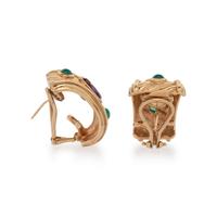 YELLOW GOLD AND AMETHYST EARRINGS