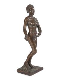 A Bronze Sculpture of a Nude Woman
