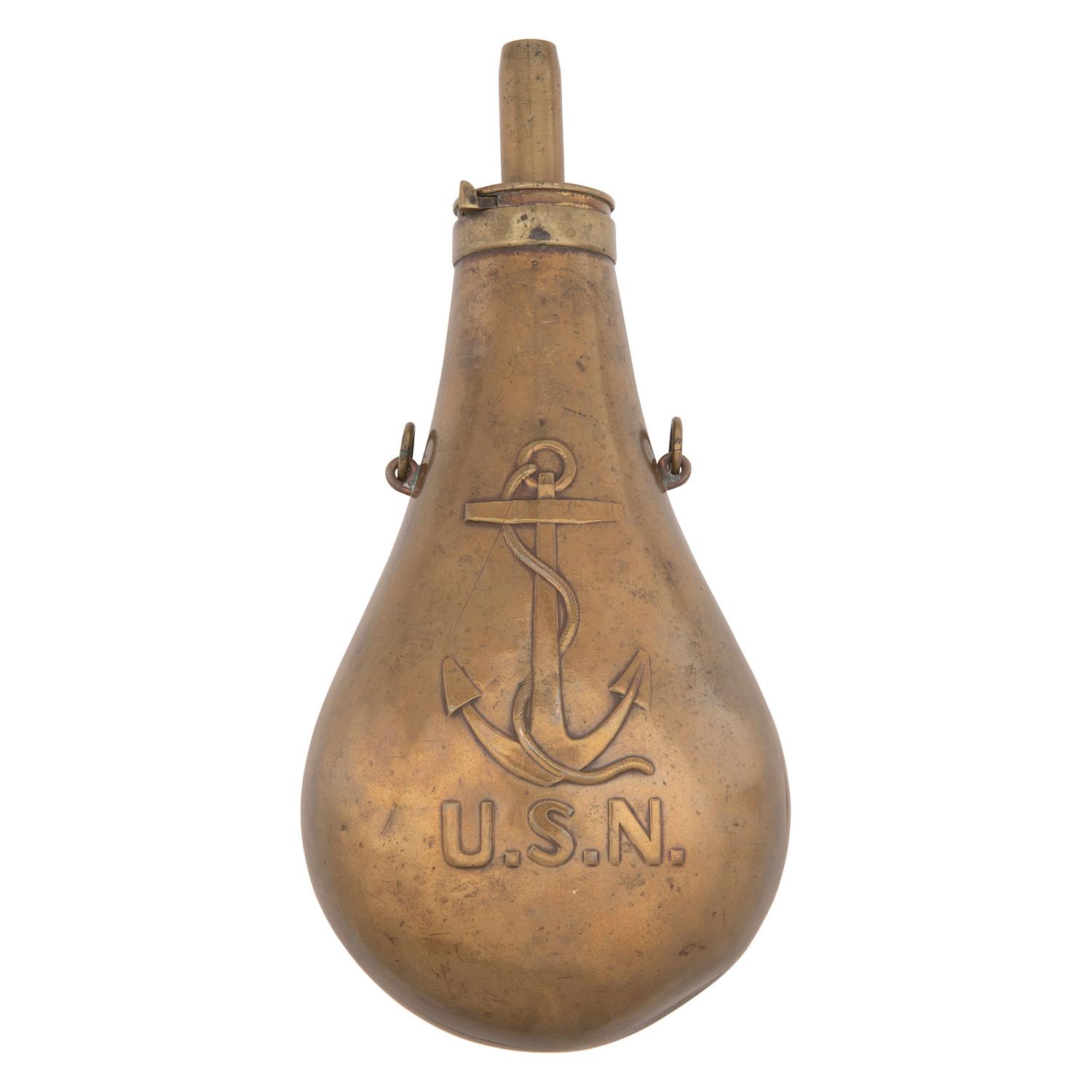 Rare Ames Fouled Anchor Naval Powder Flask