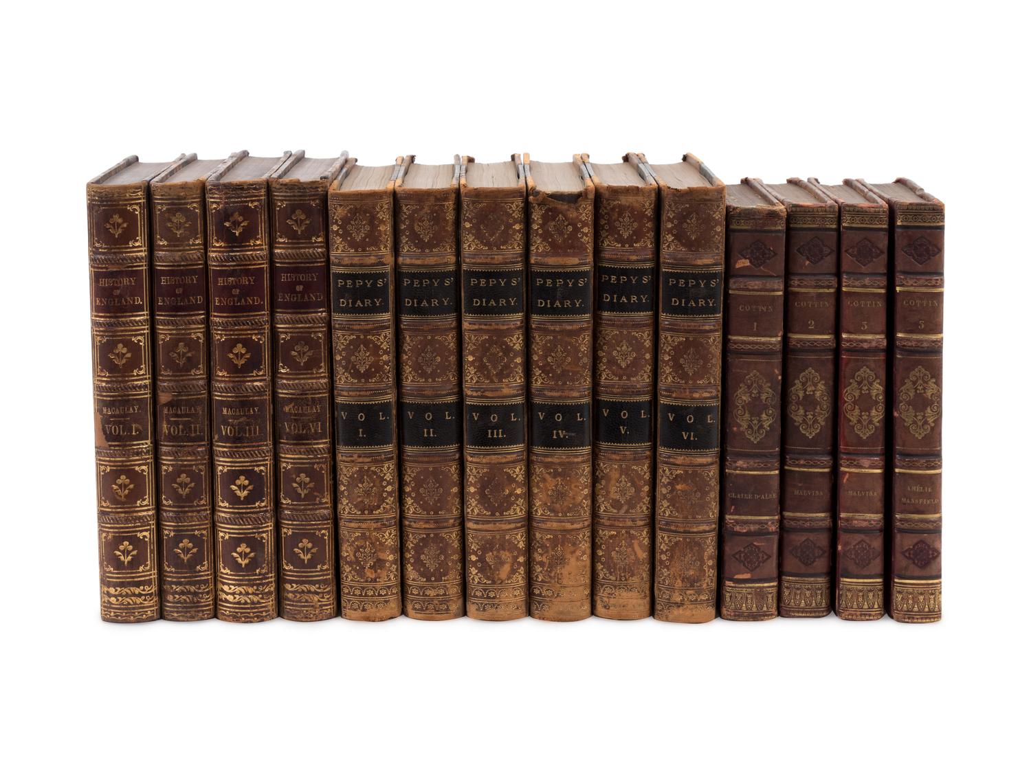 An Assortment of Leatherbound Books, 19th Century