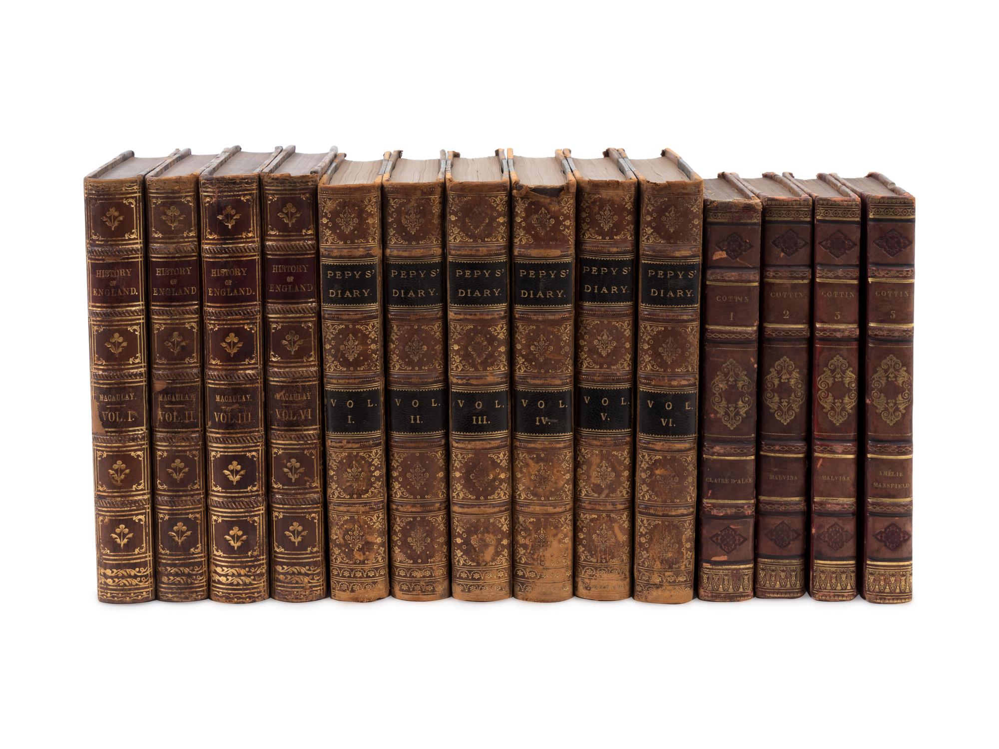 An Assortment of Leatherbound Books, 19th Century