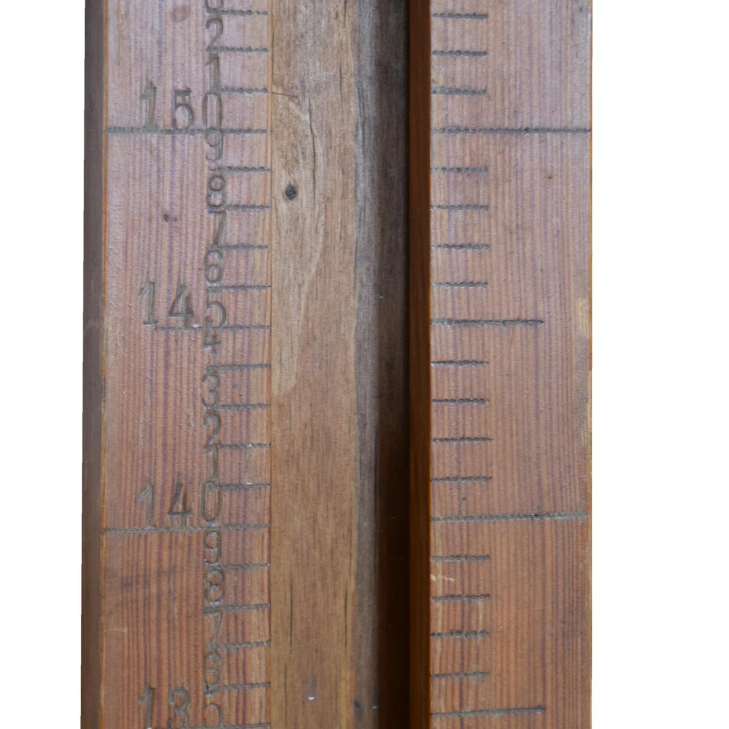 A Wood and Iron Stadiometer 19.5" W x 16" D x 90.5" H — Germany, Circa 1900