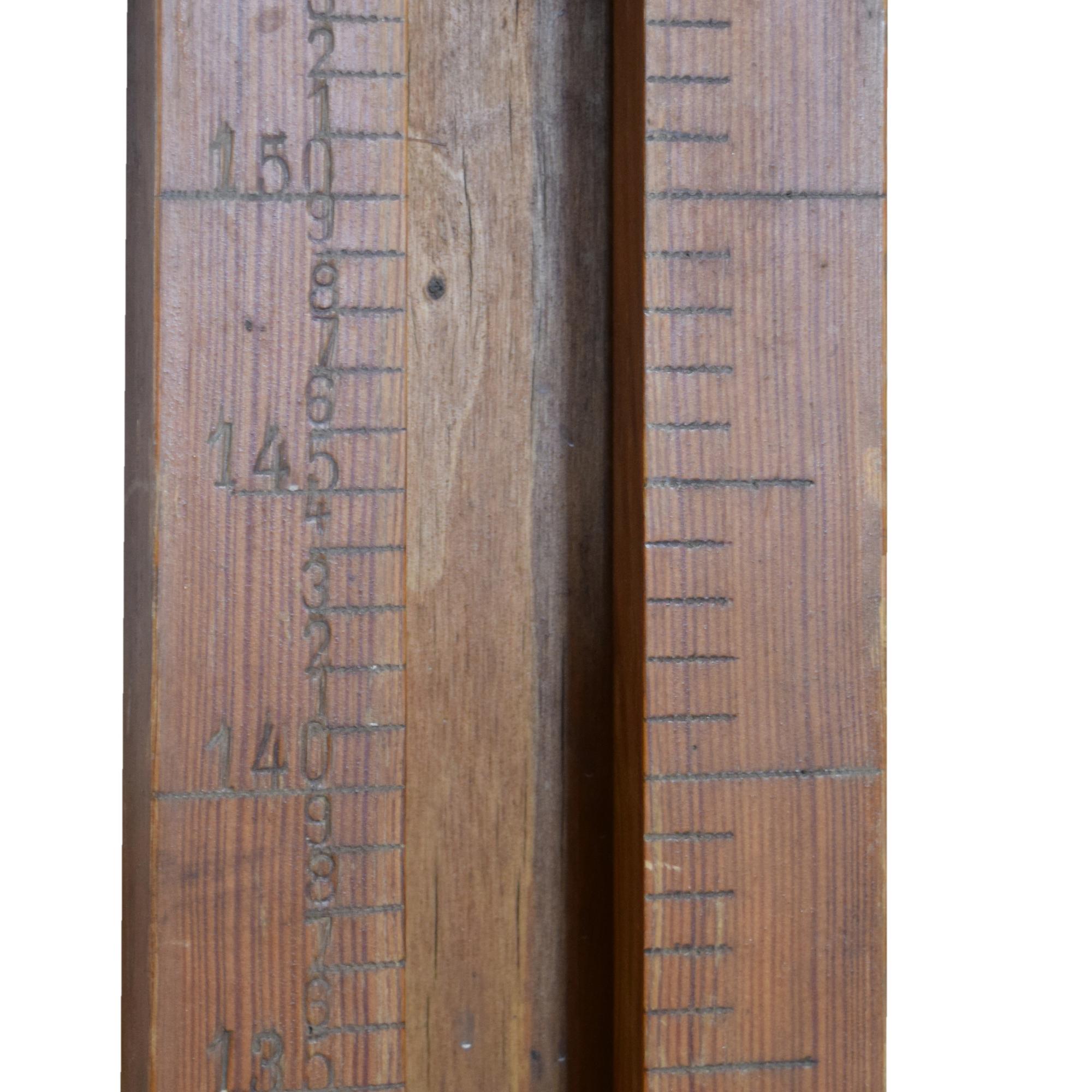 A Wood and Iron Stadiometer 19.5" W x 16" D x 90.5" H — Germany, Circa 1900