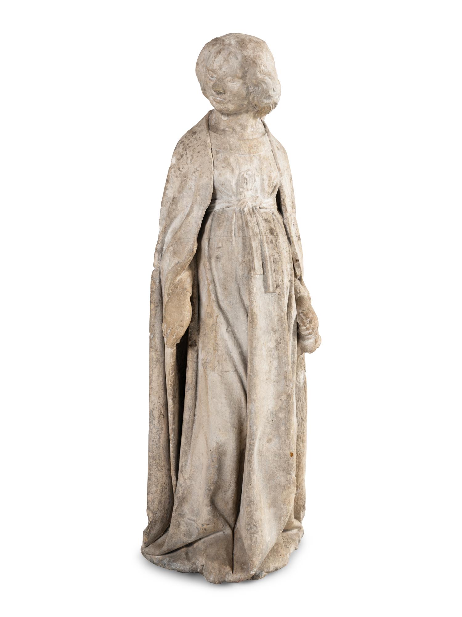 A French Limestone Figure of the Foolish Virgin