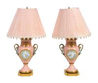A Pair of Continental Porcelain Vases Mounted as Lamps — 20TH CENTURY
