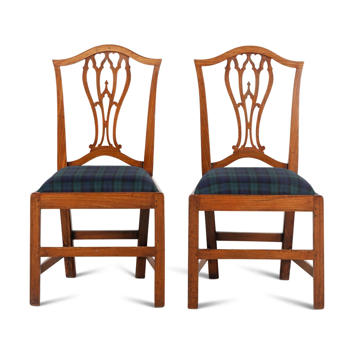 A Pair of George III Elm Side Chairs