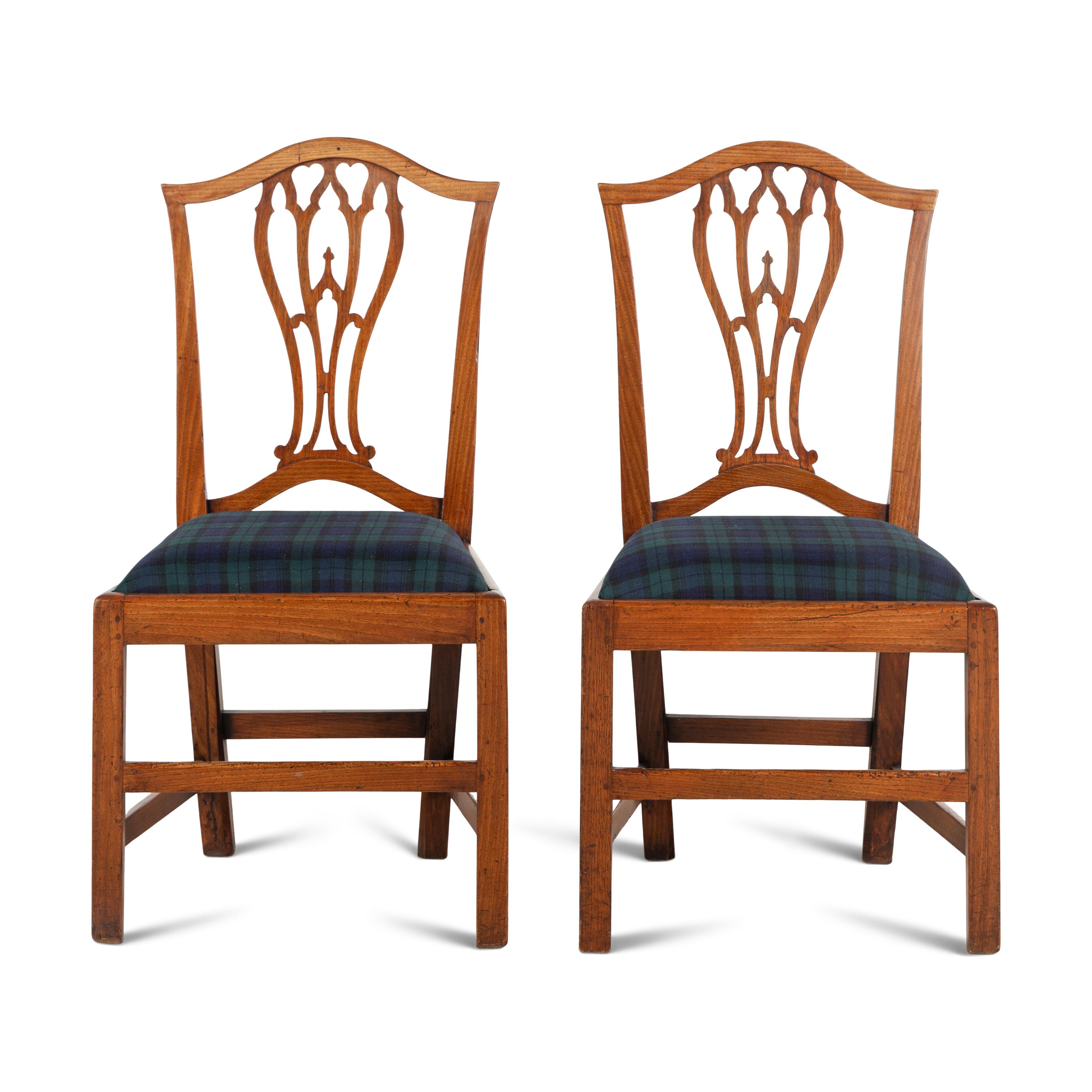 A Pair of George III Elm Side Chairs