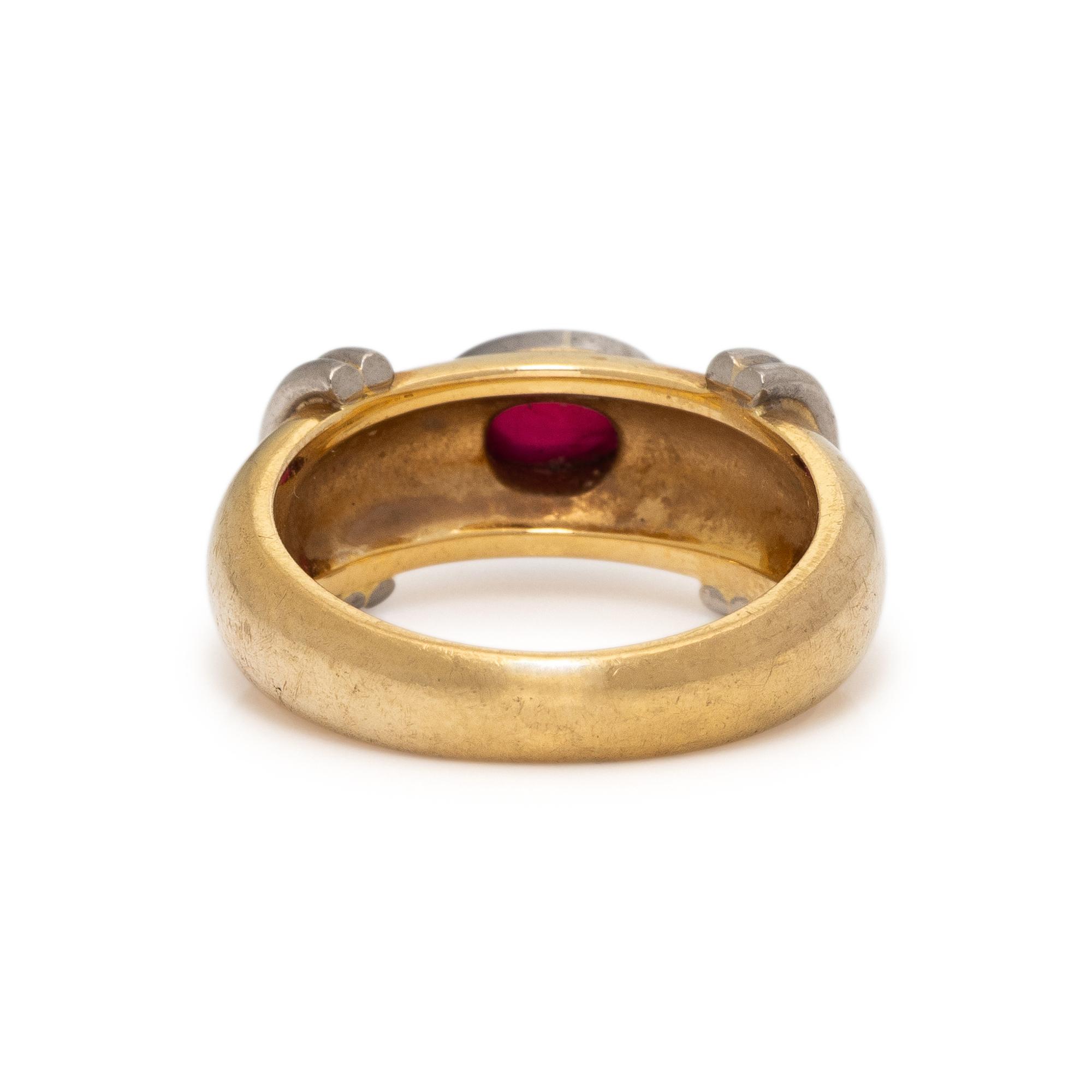 GEORG JENSEN, BICOLOR GOLD AND RUBY RING