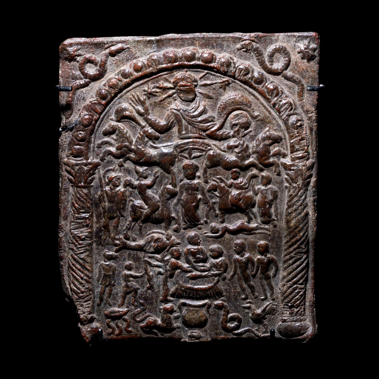 A Roman Lead Votive Plaque with Sol Invictus