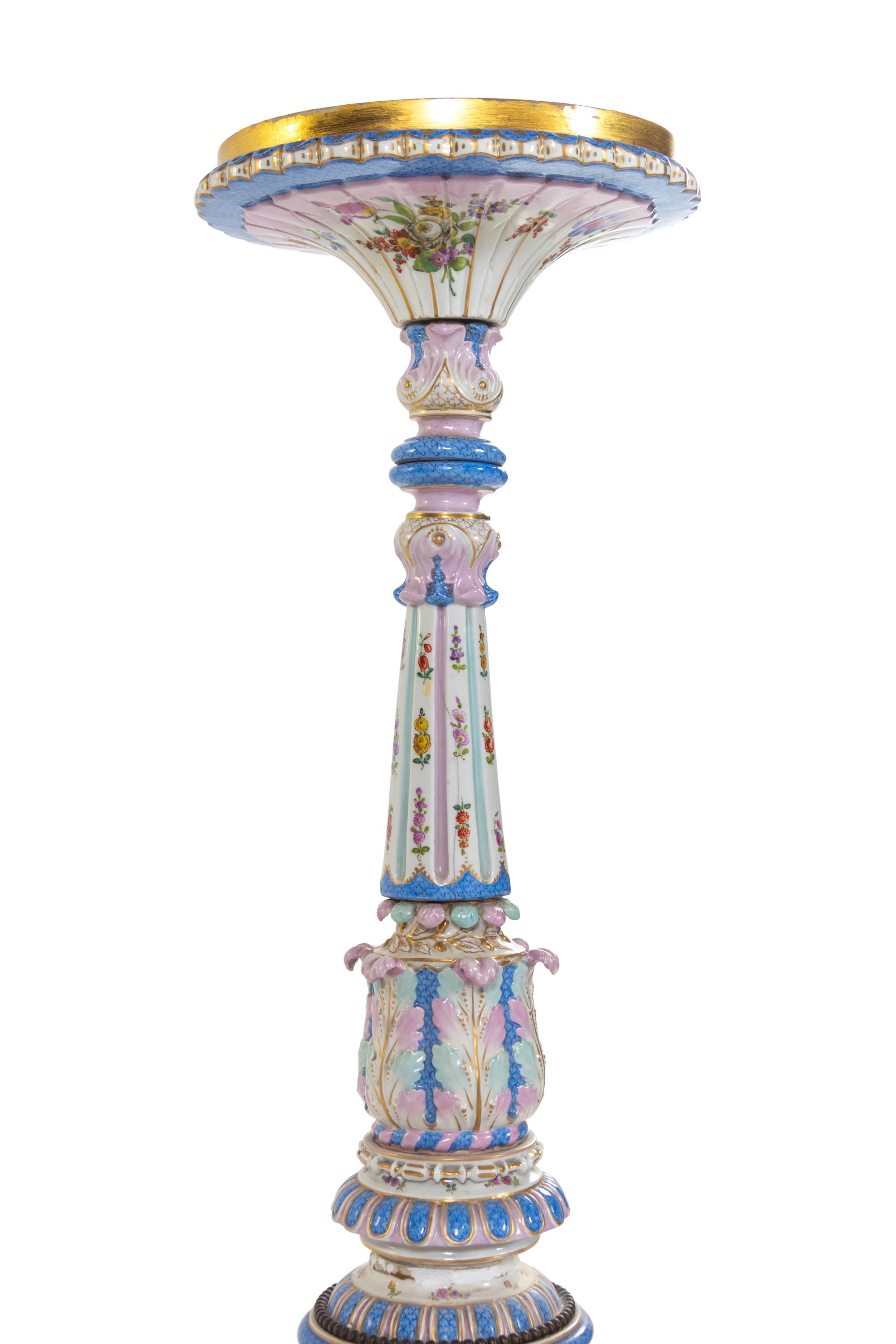 A Meissen Porcelain Pedestal Table