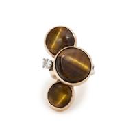 TIGER'S EYE AND DIAMOND RING