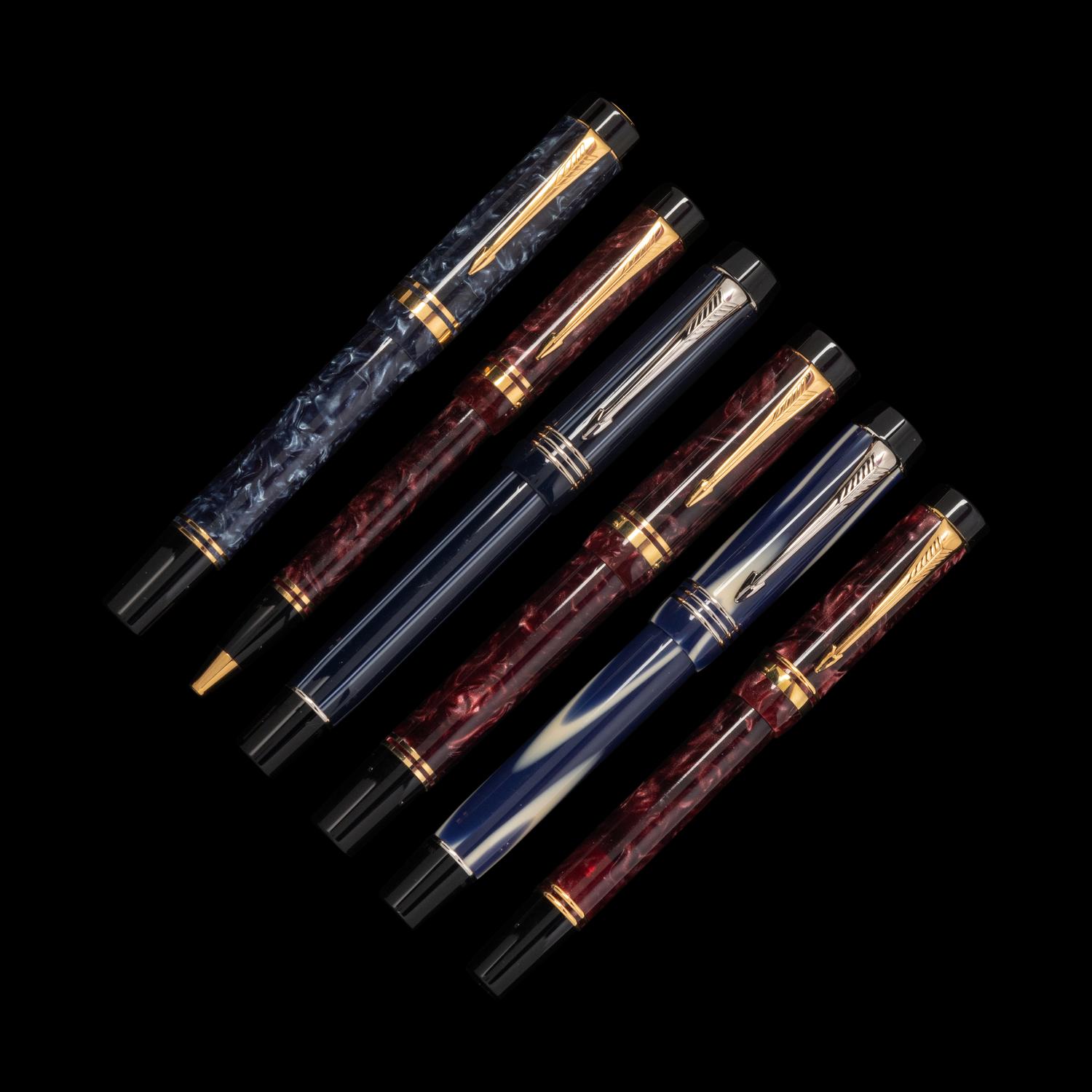 A Group of Six Parker Writing Instruments