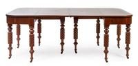 An American Mahogany Extension Dining Table Height 30 1/2 x width 83 x depth 46 inches (open). — 19TH CENTURY