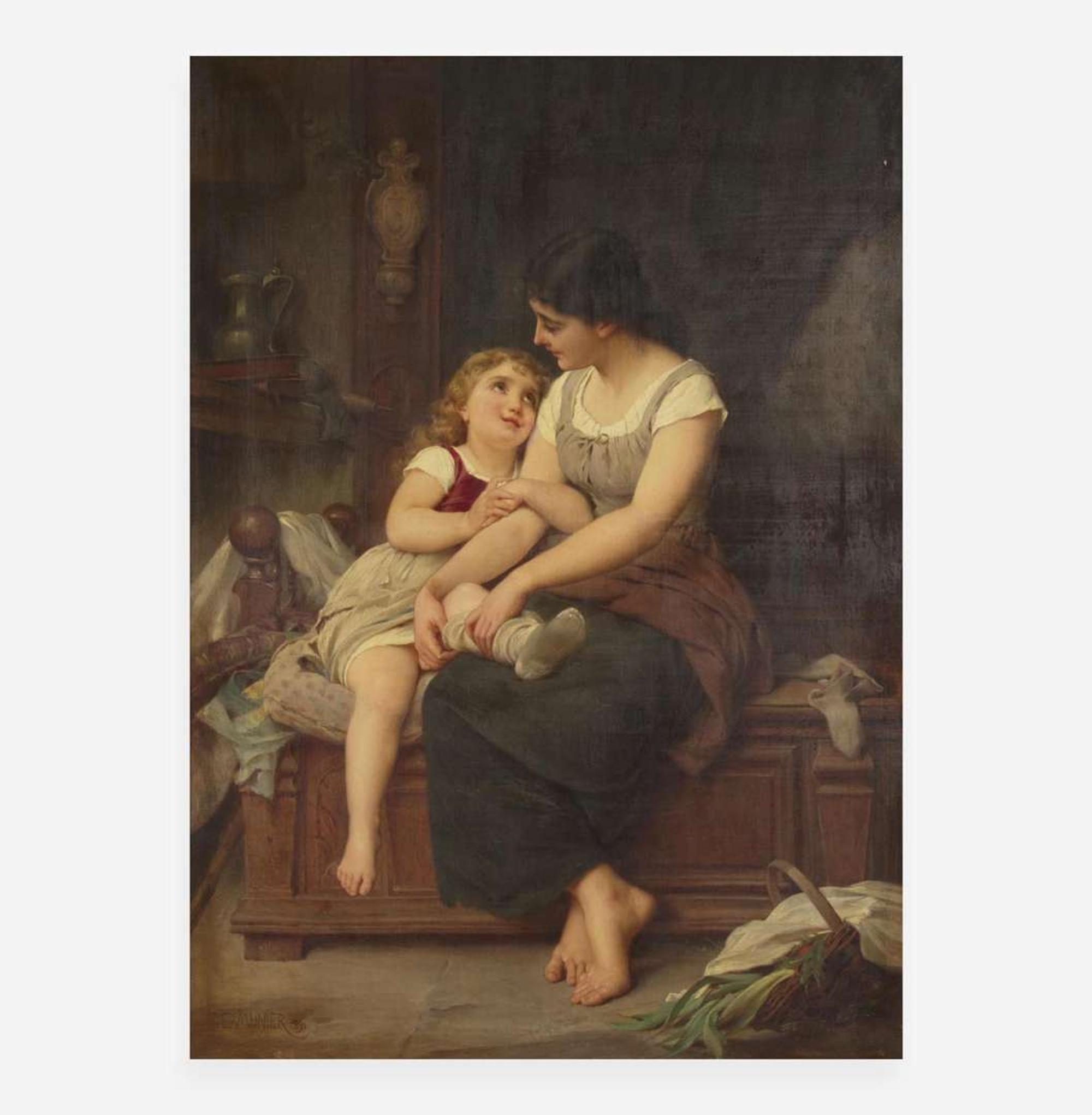 Émile Munier (French, 1840–1895) Mother and Daughter in an Interior (The Adored One)