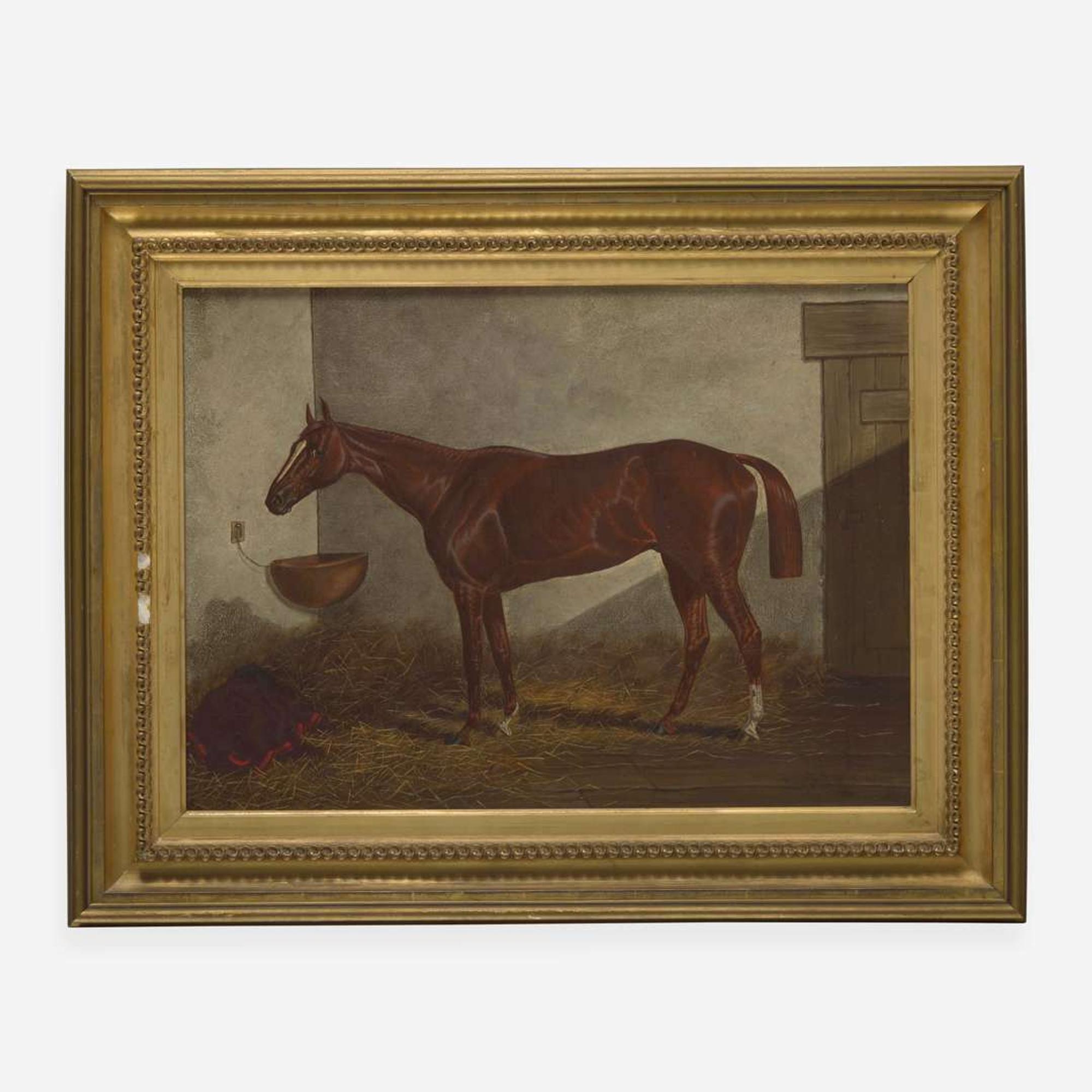 Henry Stull (American, 1851–1913) Chestnut Horse in the Stable