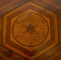 A Continental Parquetry Hexagonal Center Table