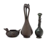 Three Japanese Bronze Vessels