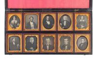 [EARLY PHOTOGRAPHY - PORTRAITURE]. A case containing 10 sixth plate daguerreotypes of men and women including examples by Germon and Dow, including