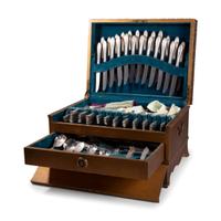 An International Silver Flatware Service in Custom Case