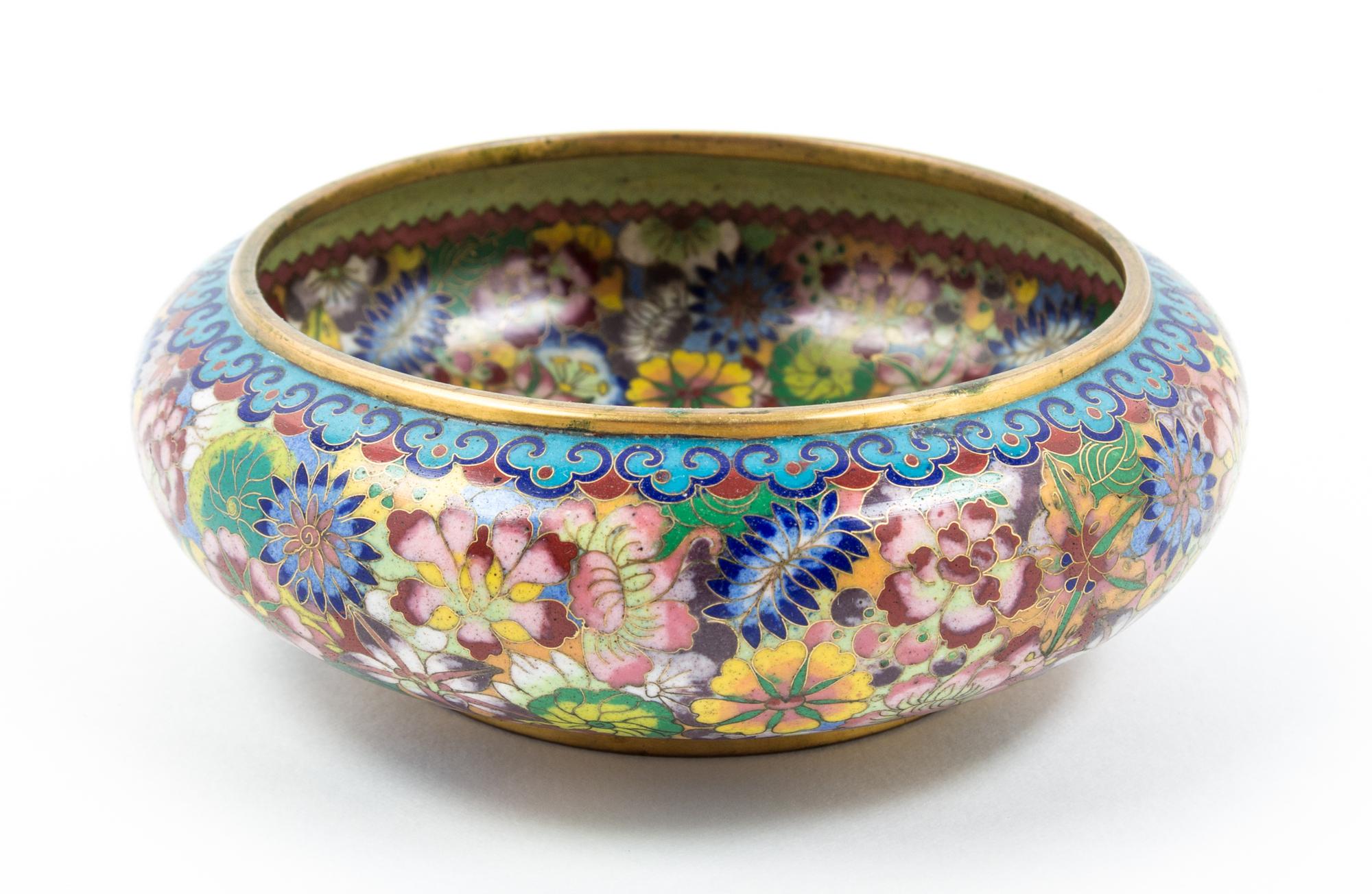 A Chinese Cloisonne Enamel Brush Washer Diameter 5 1/2 inches.