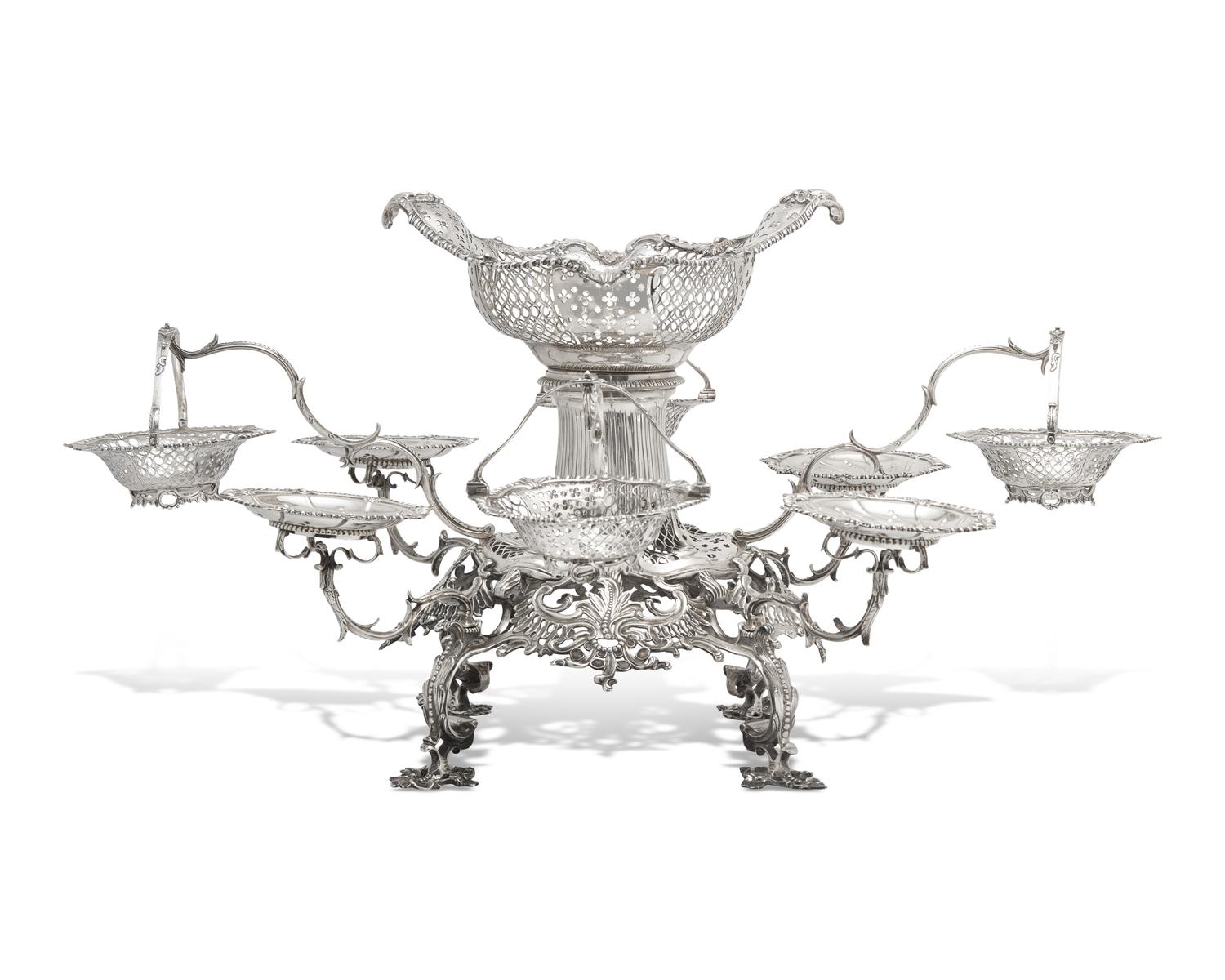 An Irish George III Sterling Silver Eight-Branch Epergne