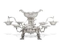 An Irish George III Sterling Silver Eight-Branch Epergne