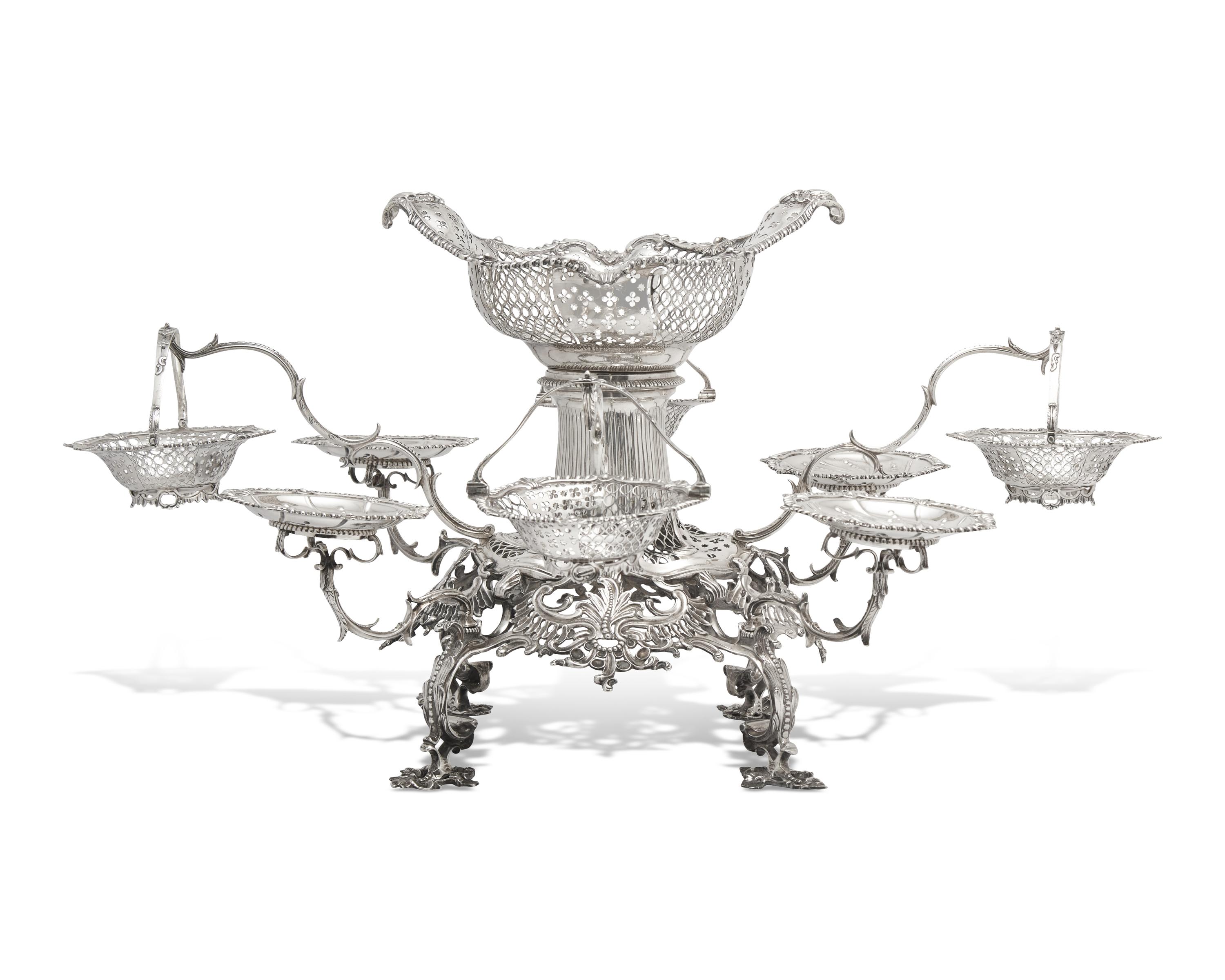 An Irish George III Sterling Silver Eight-Branch Epergne