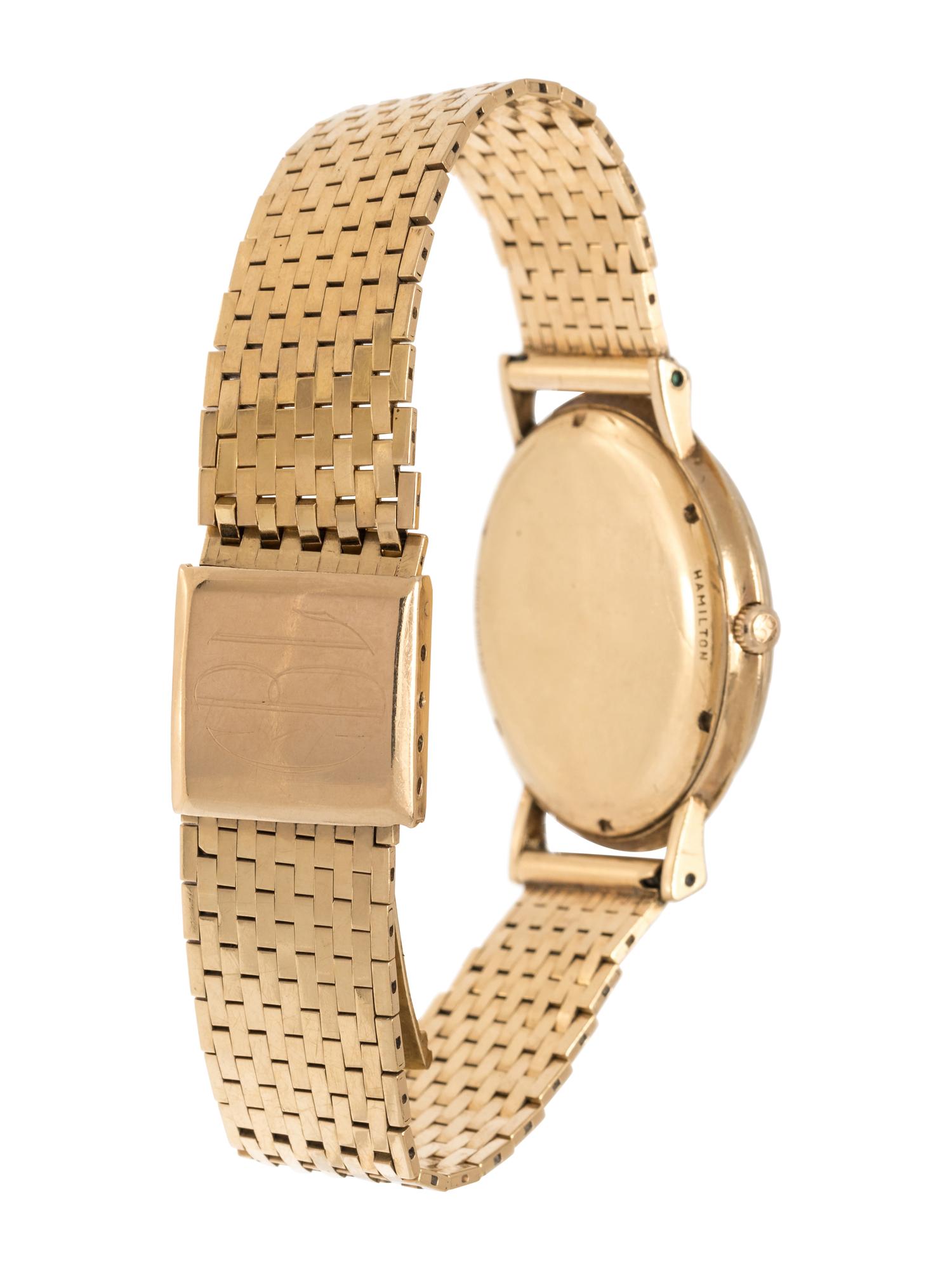 HAMILTON, VINTAGE, 14K YELLOW GOLD WRISTWATCH