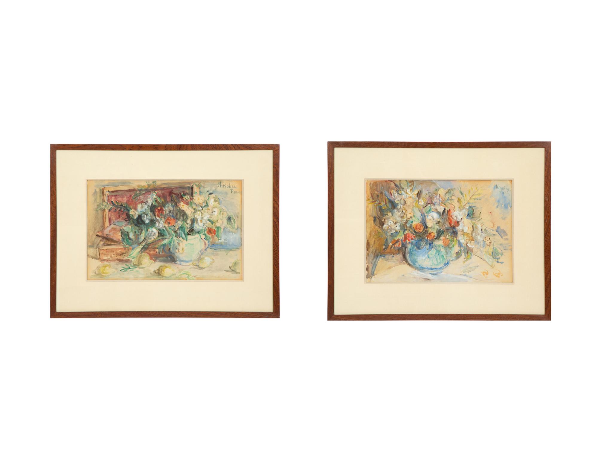 Vases aux fleurs (a pair)